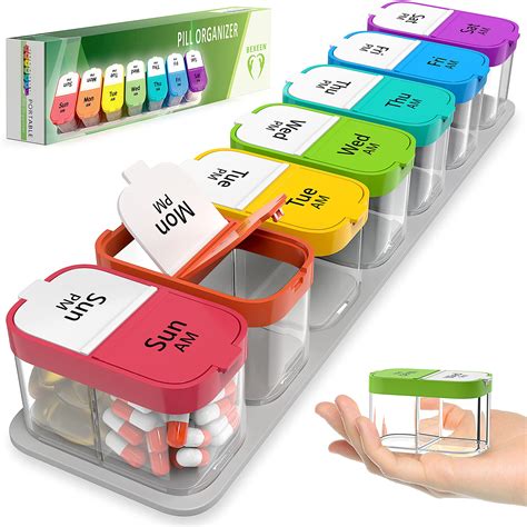 thick metal pill box hinged|XL Large Weekly Pill Organizer 2 Times A Day, Medication .